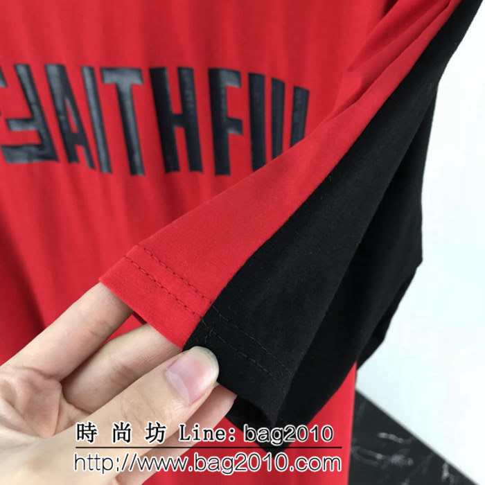 FENDI芬迪 19ss新款 前後拼色設計 字母印花 上身潮爆定制精梳棉面料 男女同款 ydi2555